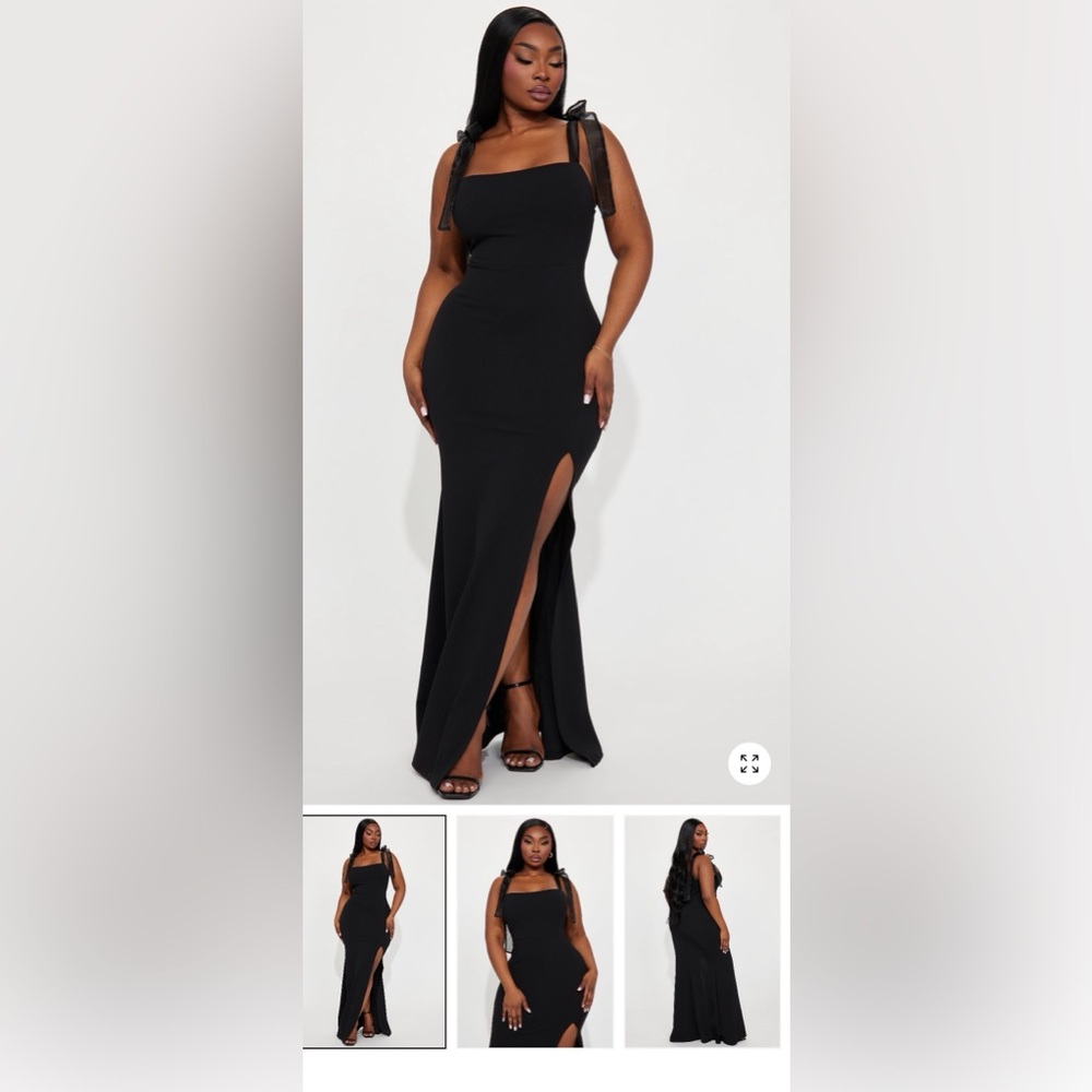 Fashion Nova Black Maxi Dress with Slit